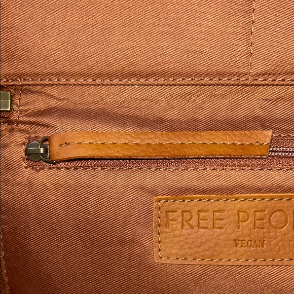 Free People Brown Distressed Vegan Leather Wallet Wristlet - Picture 15 of 16